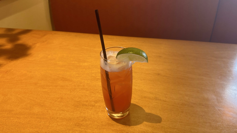 Italian Rum Punch cocktail on table at Olive Garden