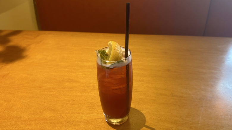 Sicilian Sunset cocktail on table at Olive Garden