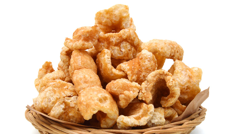 fried pork rinds in basket