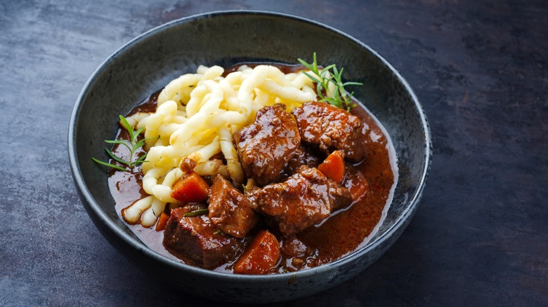 Venison neck goulash