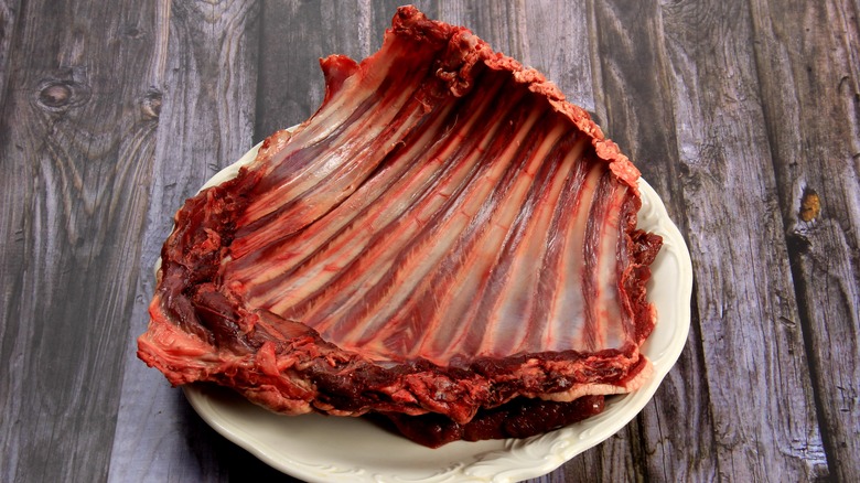 Raw venison ribs