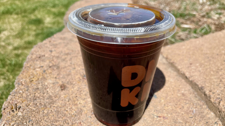 Iced Americano in plastic cup