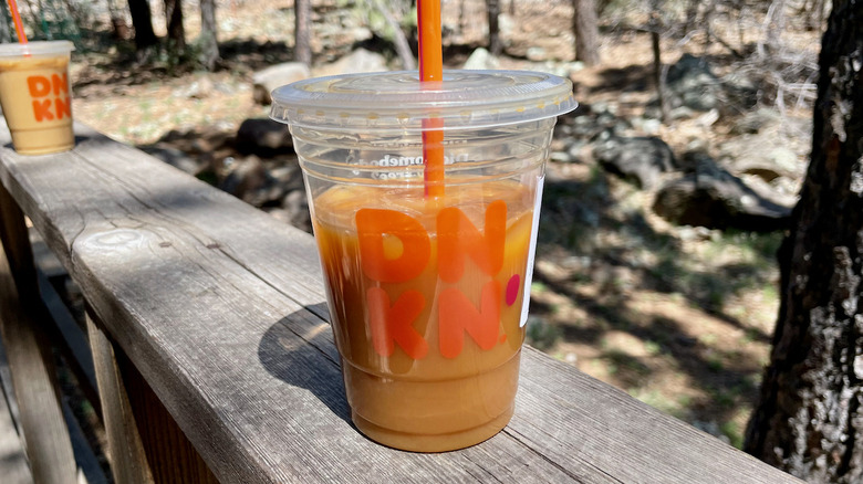 Iced coffee with trees