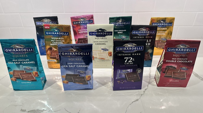 Ghirardelli chocolate square flavors in bags