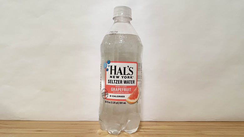 Bottle of Hal's grapefruit seltzer