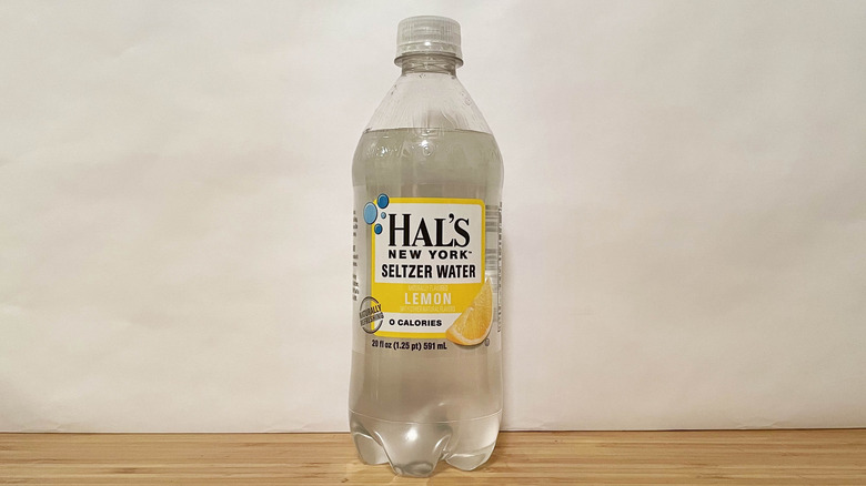 Bottle of Hal's lemon seltzer