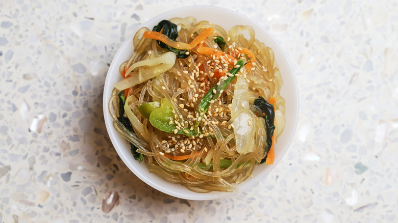 Small bowl of Korean glass noodles 