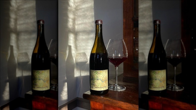 Grenache wine in bottle and glass