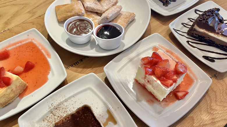 olive garden desserts on plates