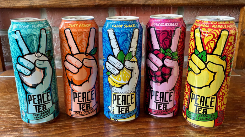 Five canned flavors of Peace Tea