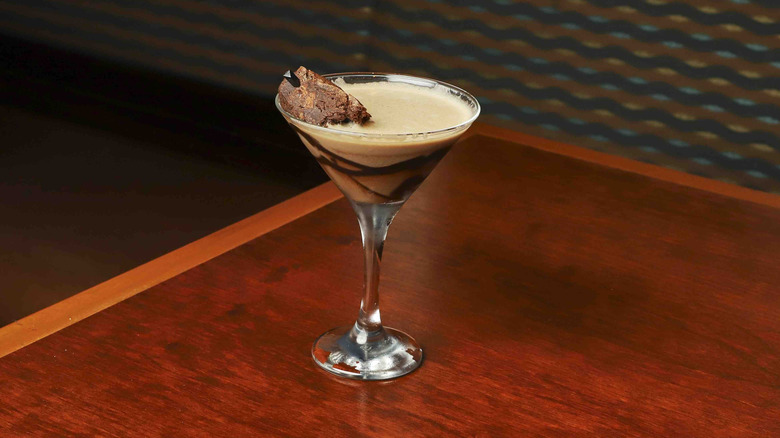 Chocolate-garnished espresso martini