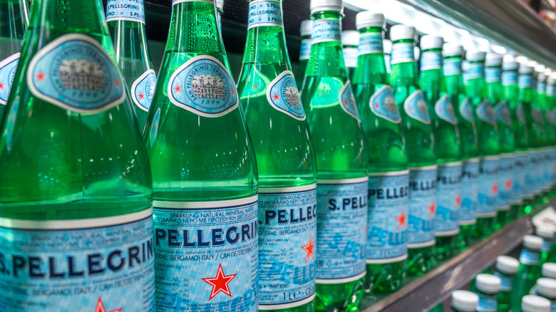 S. Pellegrino bottles on shelf