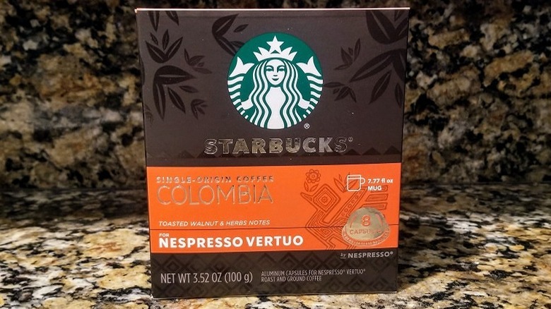 Starbucks Colombia Vertuo capsules package