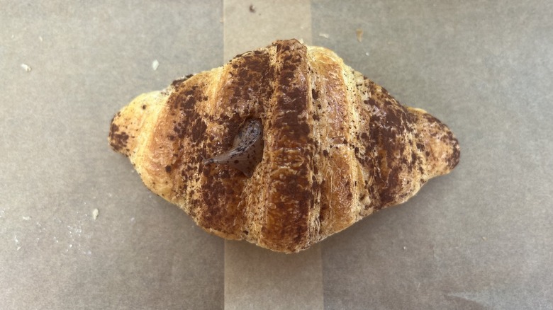 chocolate pastry with cocoa dusting