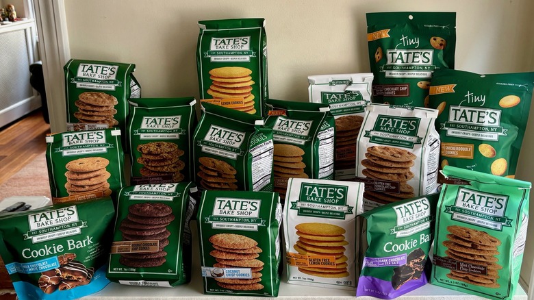 assorted bags of Tate's cookies