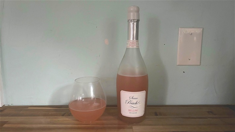 Trader Joe's peach Bellini bottle