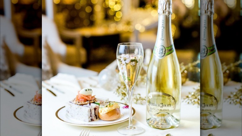 Perrier Jouet Champagne on table