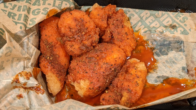 Wingstop Cajun boneless wings basket