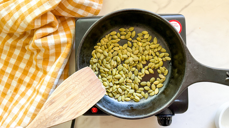 pepitas in skillet