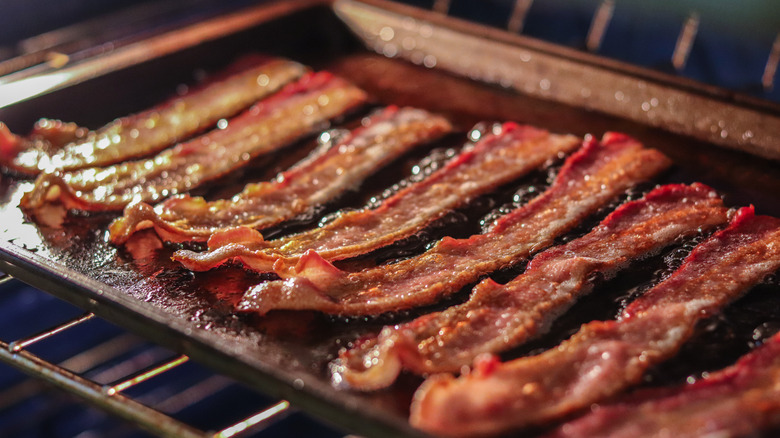 Bacon on oven rack