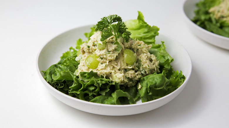 tuna salad on white dish