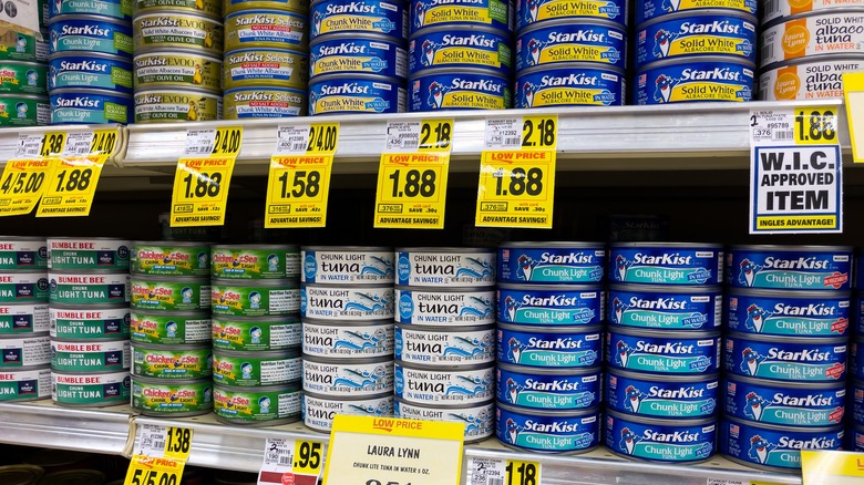 canned tuna aisle at store