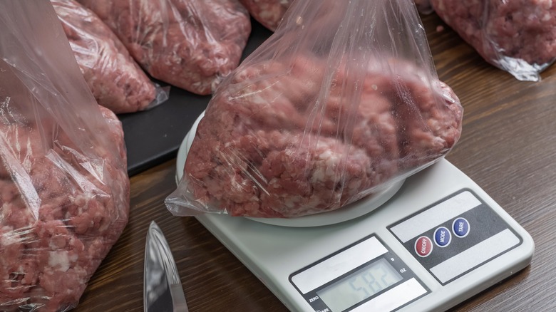 bags of ground beef