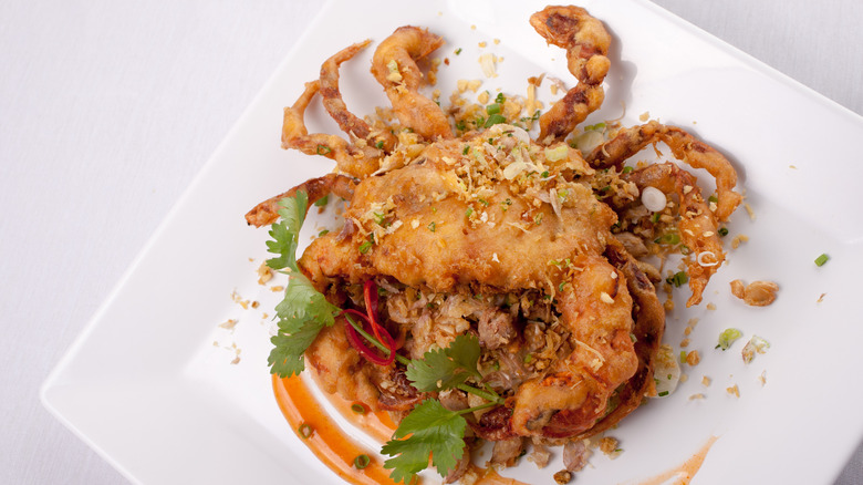 Deep fried soft shell crab plate