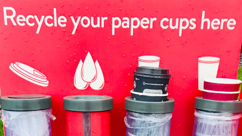 Coffee cup recycling point