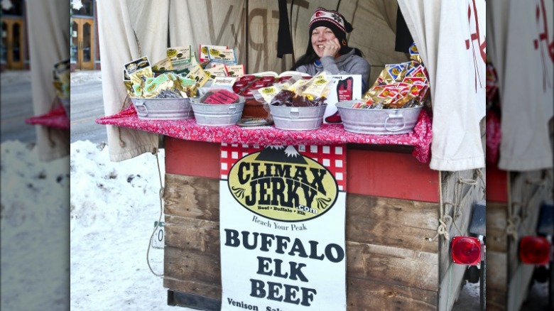 outdoor vendor selling elk products