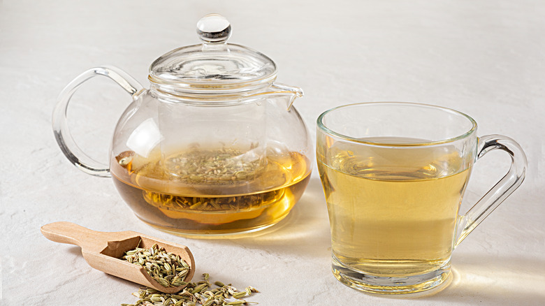 Pot of fennel seed tea