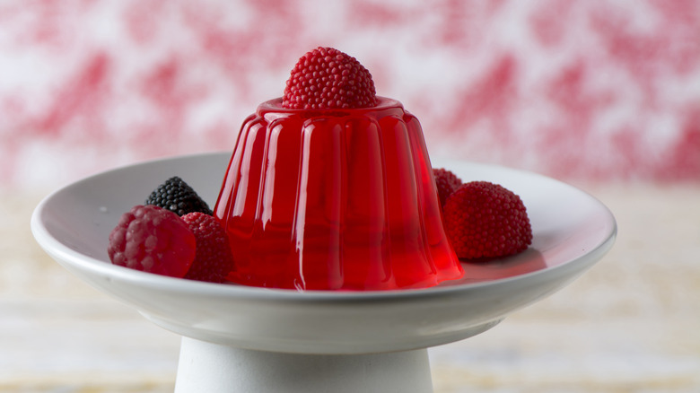 a jello mold with fresh fruit