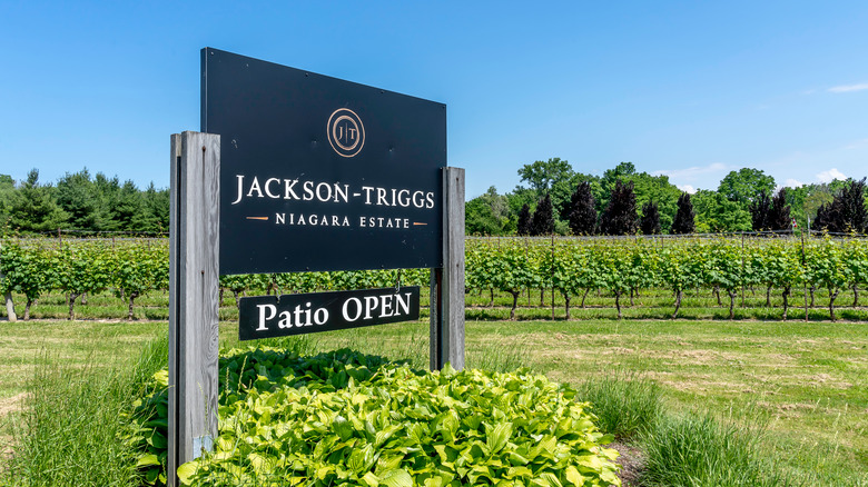 large Canadian winery signage