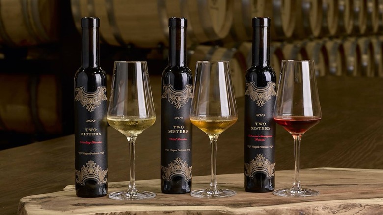 three varieties of icewine