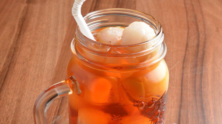 Lychee iced tea in glass
