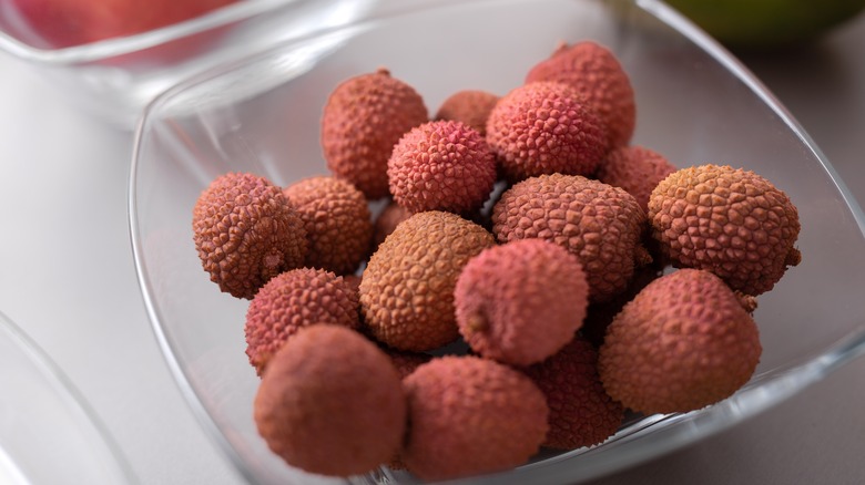 bowl of lychees