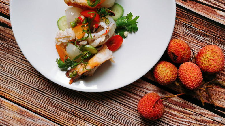 Lychee shrimp salad 