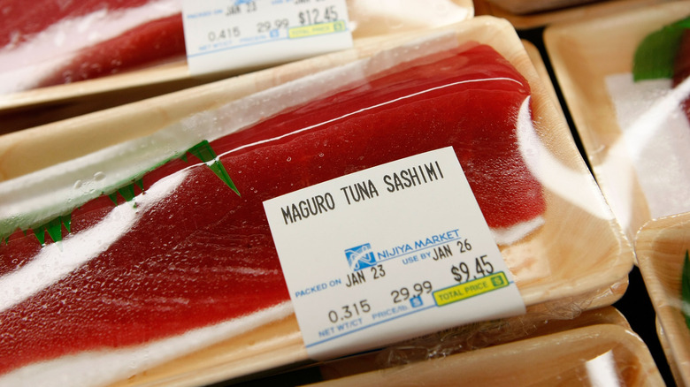 cut of maguro tuna in package