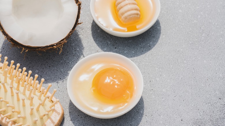 Ingredients for egg hair mask 