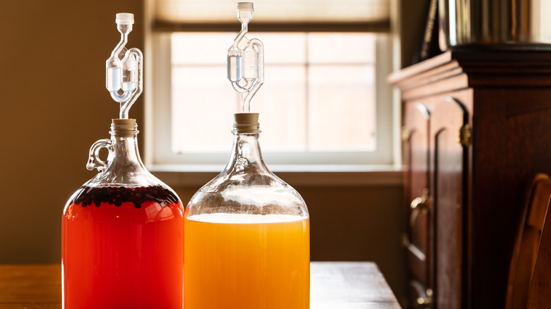 Jars of mead being made