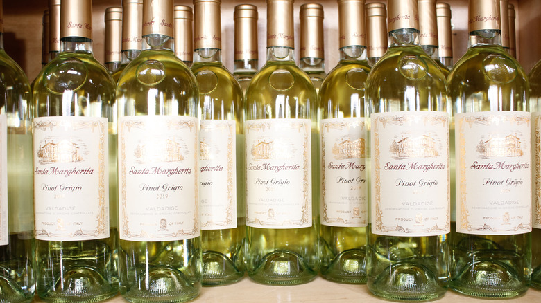 bottles of Santa Magherita Pinot Grigio wine