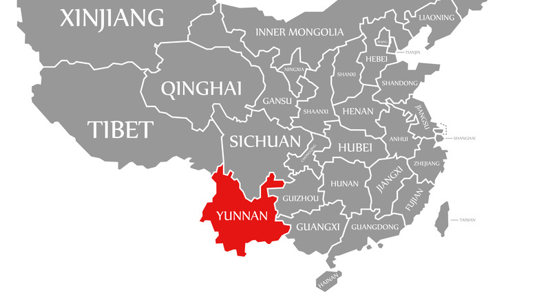 yunnan in china map 