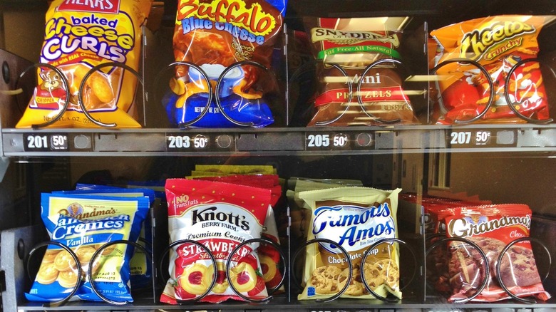 Snack foods in vending machine