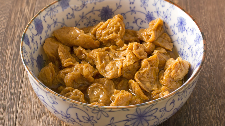 Bowl of seitan cubes