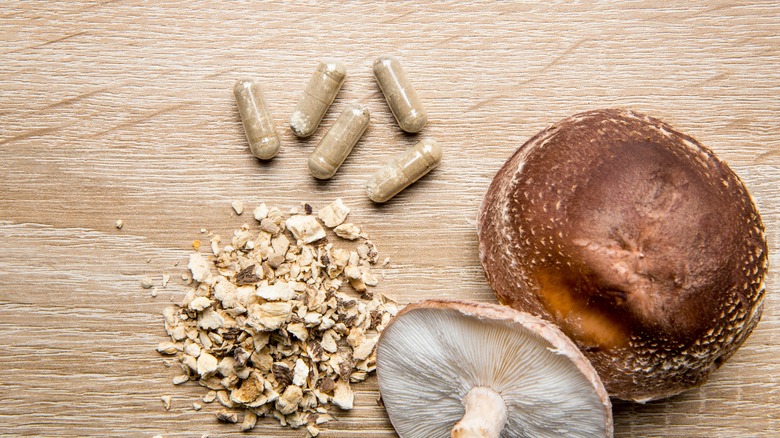 Shiitakes and dried mushroom supplements