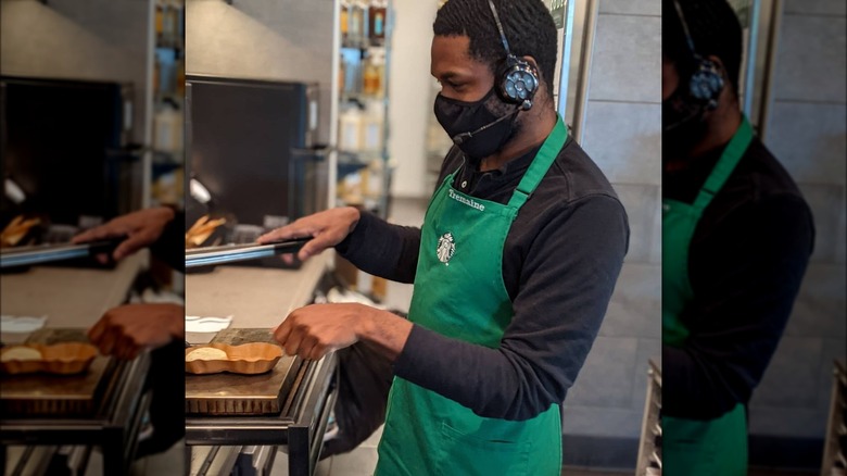 partner making egg bites