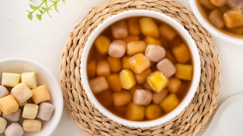 Sweet potato and taro balls