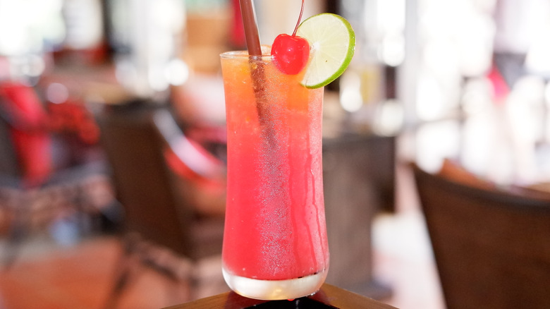 A Shirley Temple mocktail