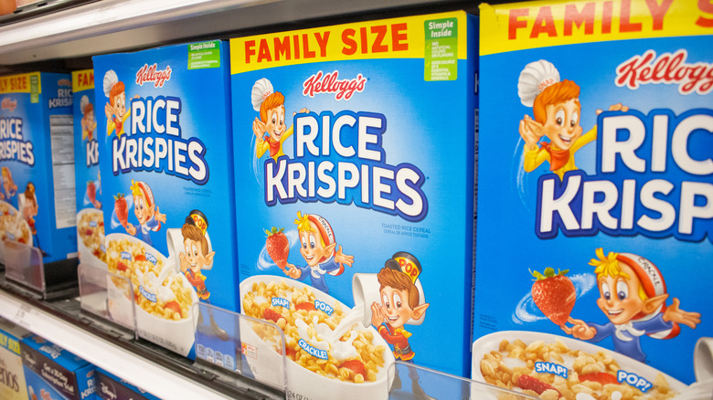 boxes of family sized rice krispies