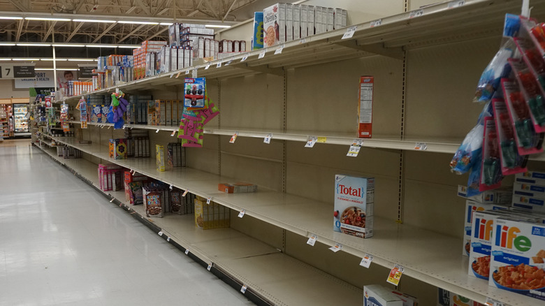 empty cereal aisle